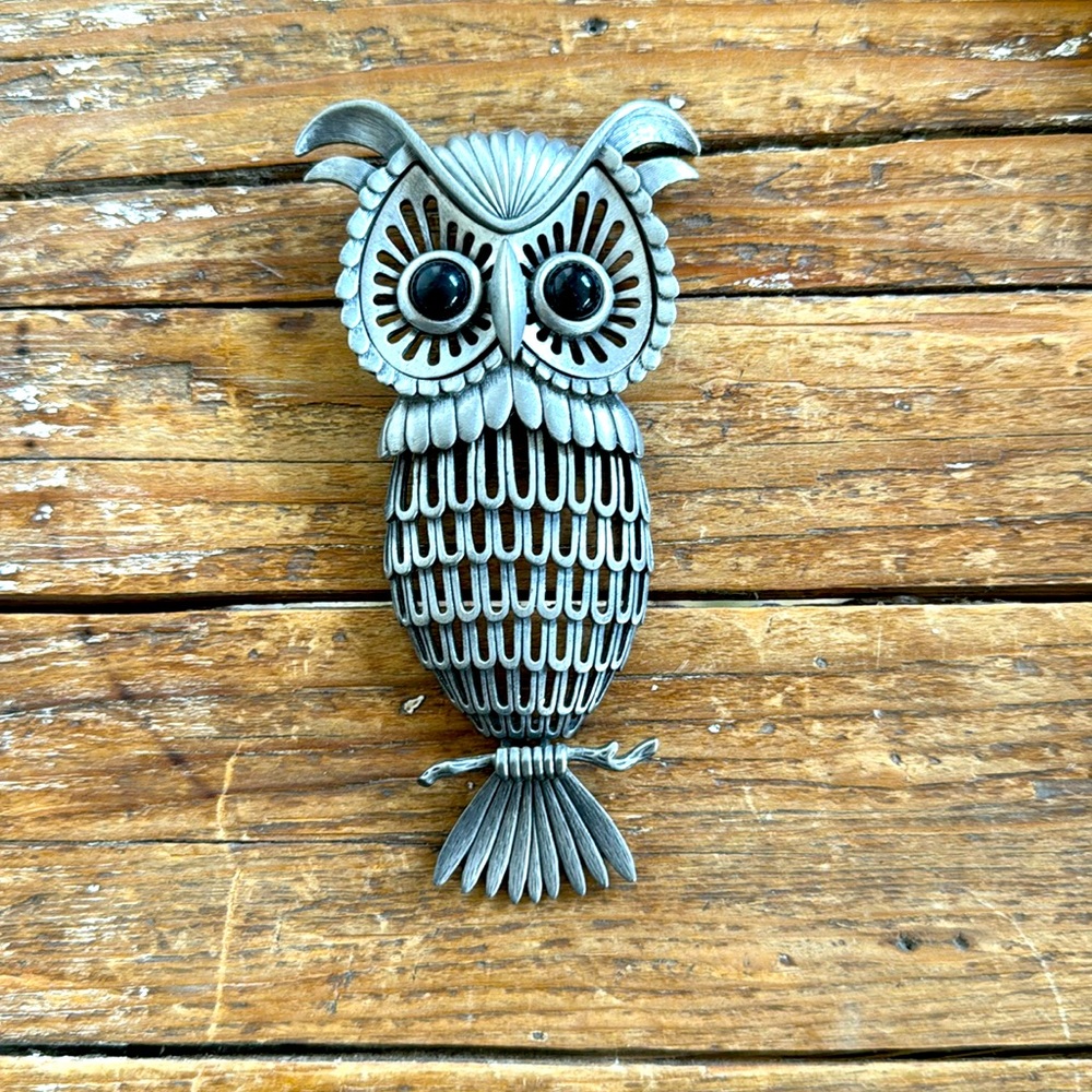 Pewter Owl Pendant - Oversized, Boho So Fun!!